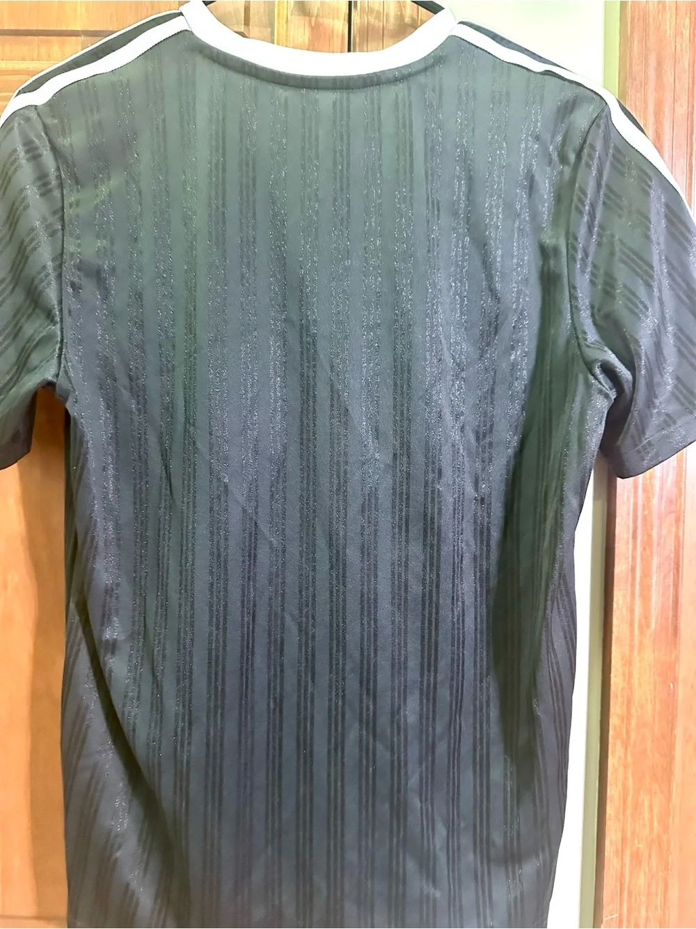 adidas Black and White Trefoil Stripe Short Sleeve Tee